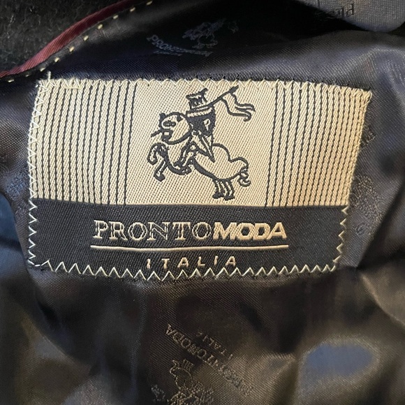 Pronto Moda Men’s 'HARVARD’ Cashmere Long Top Over Coat 46 L Charcoal Gray - Picture 8 of 9